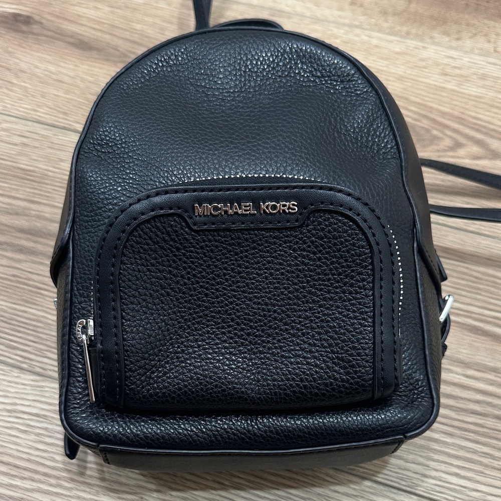 Michael Kors Black Pebbled Mini Leather Backpack - Picture 2 of 5